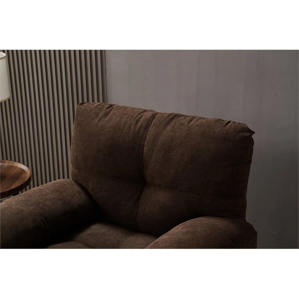 Brown Linen Living Room Chair Set of 2 S7541
