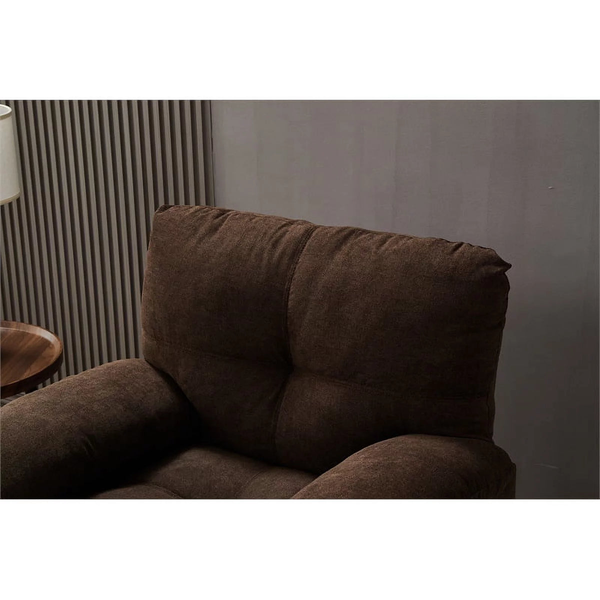 Brown Linen Living Room Chair Set of 2 S7541