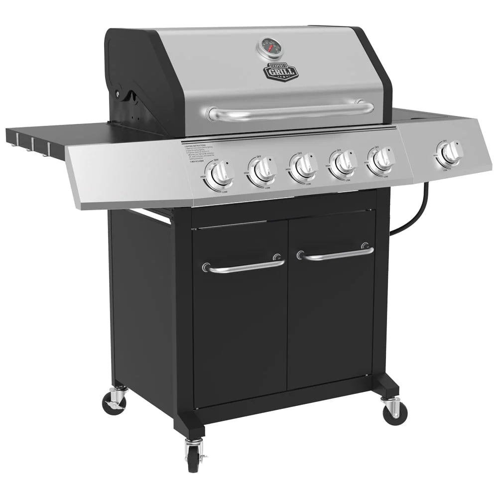 5-Burner Propane Gas Grill with Side Burner I81366