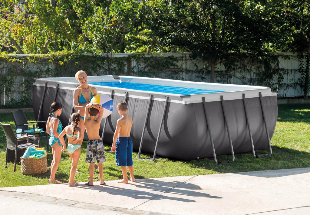 18ft x 9ft x 52in Rectangular Frame Pool Set V2991