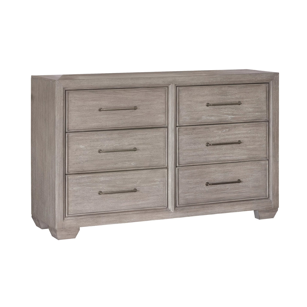 Gray Wood 6 Drawers Dresser E35610
