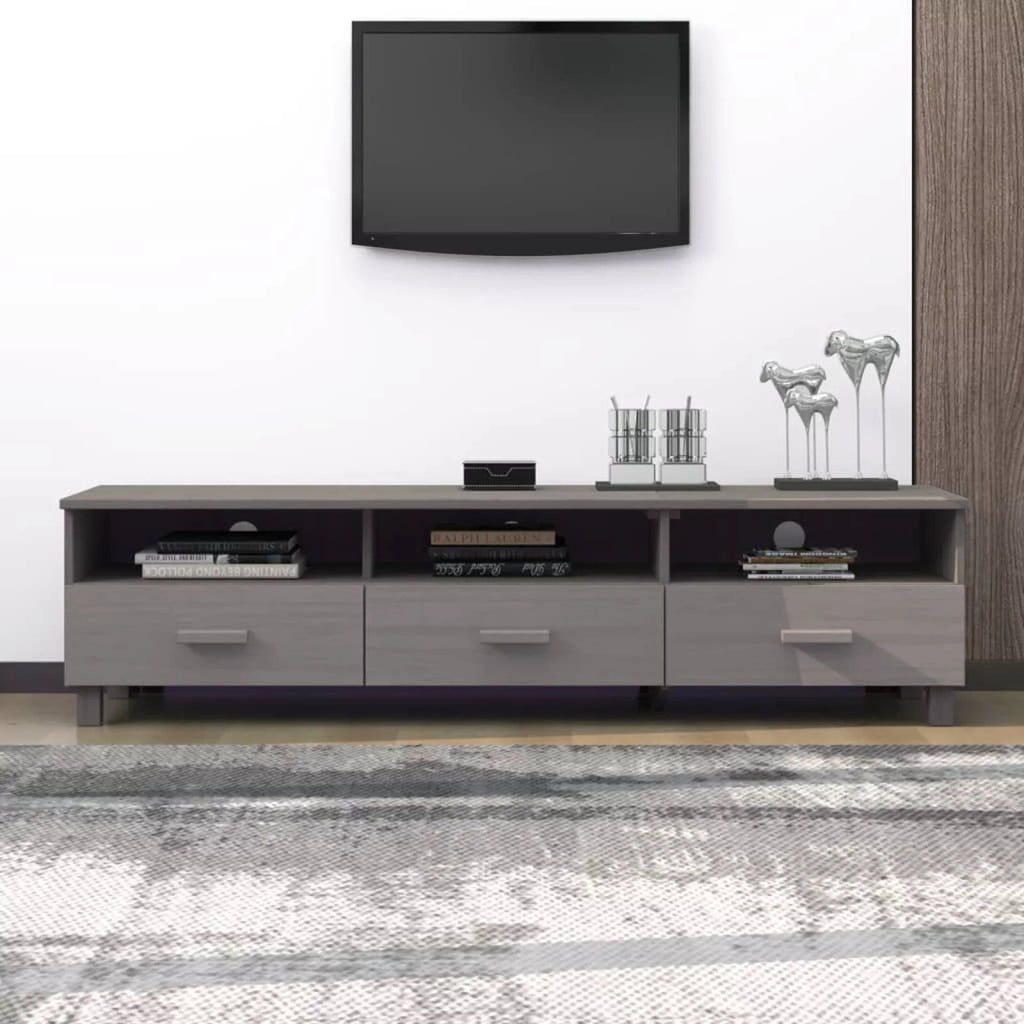 Light Gray Solid Wood Pine TV Stand N153163