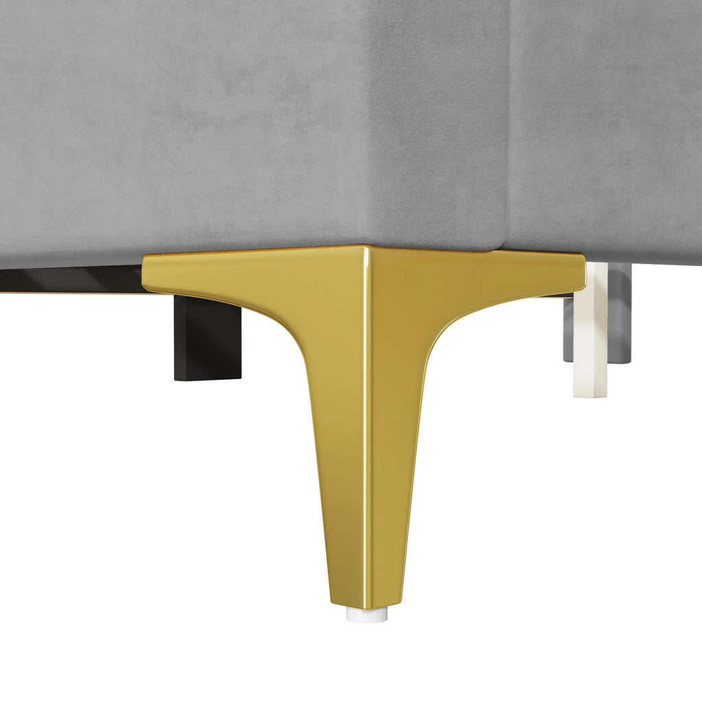 Twin Size Velvet Platform Bed Z90633