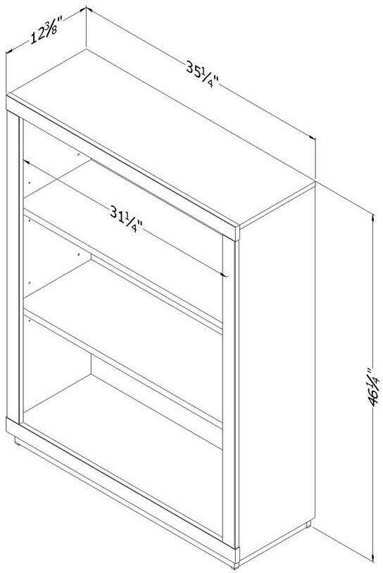 3 Shelf Weathered Oak Bookcase X39071