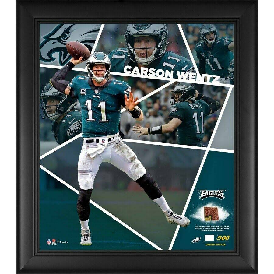 Framed 15x17 Collage with Piece of Game-Used Football B712719