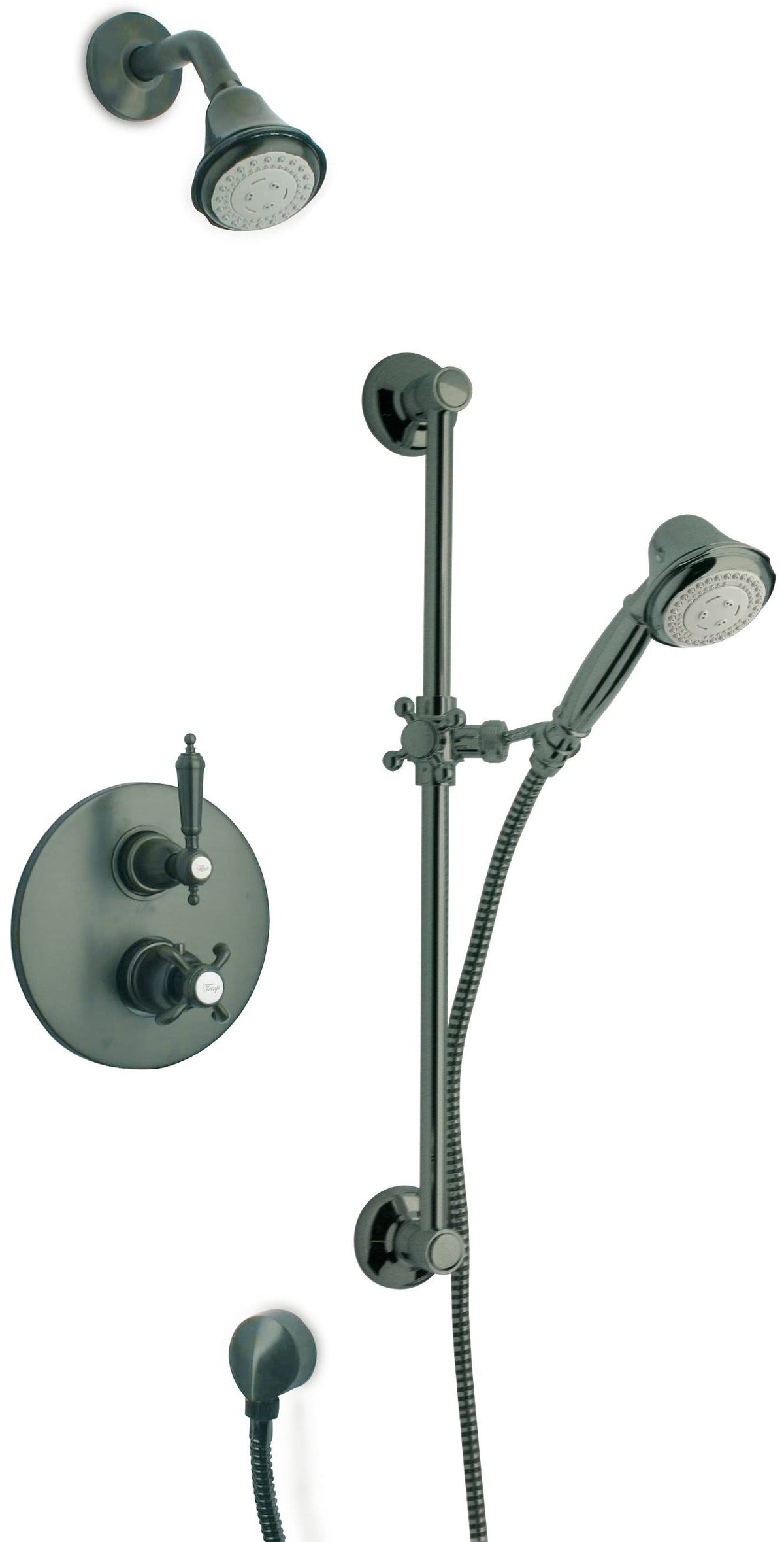 Chrome Thermostatic Shower System with Two Way Diverter and Slide Bar Kit H905065