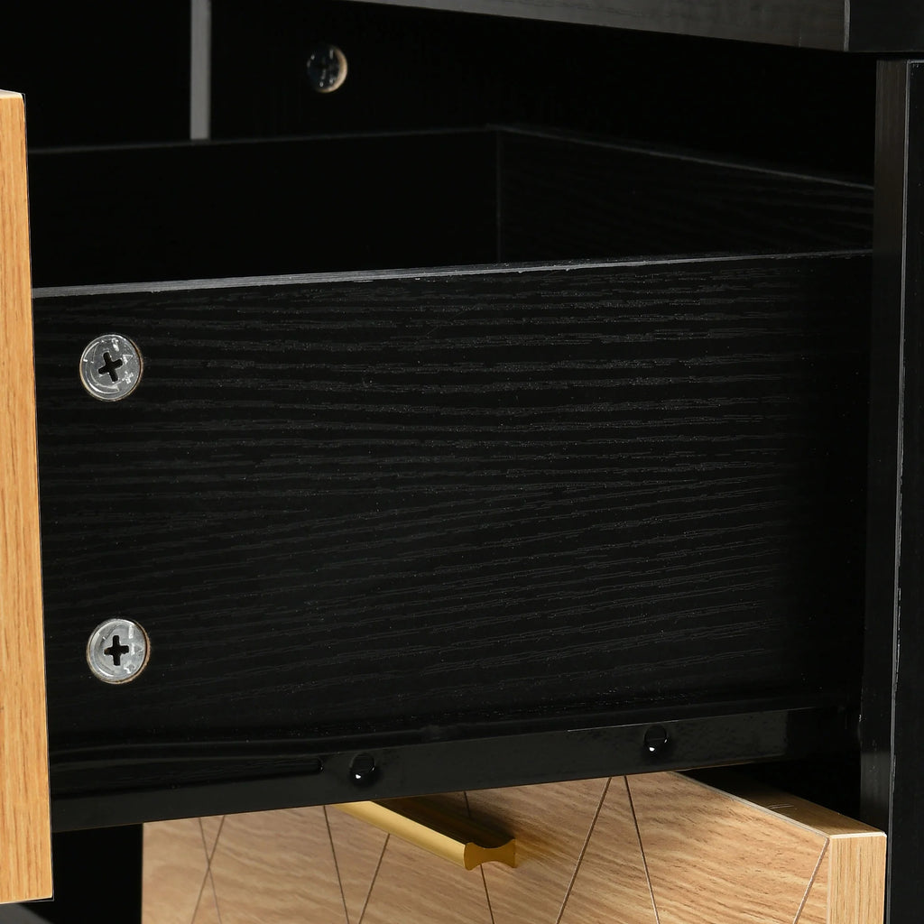 Black 59 Inch L Shaped Desk with File Cabinet and Storage Shelves C1706