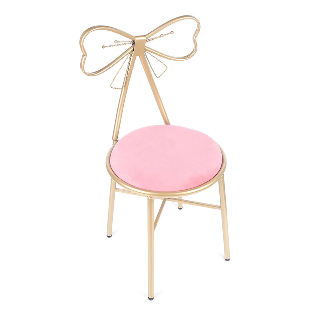 Pink Velvet Butterfly Vanity Chair T4722