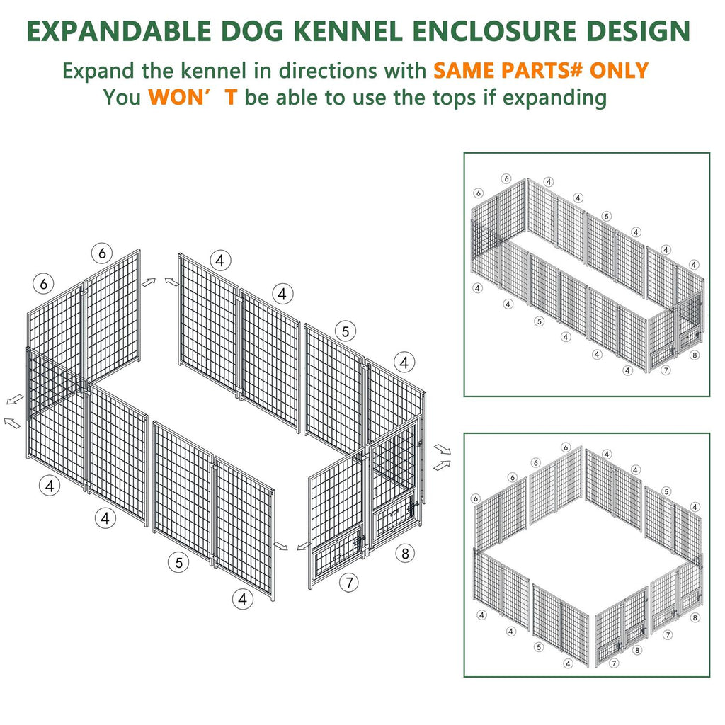 Outdoor Dog Kennel with Rotating Feeding Door and Cover A888300