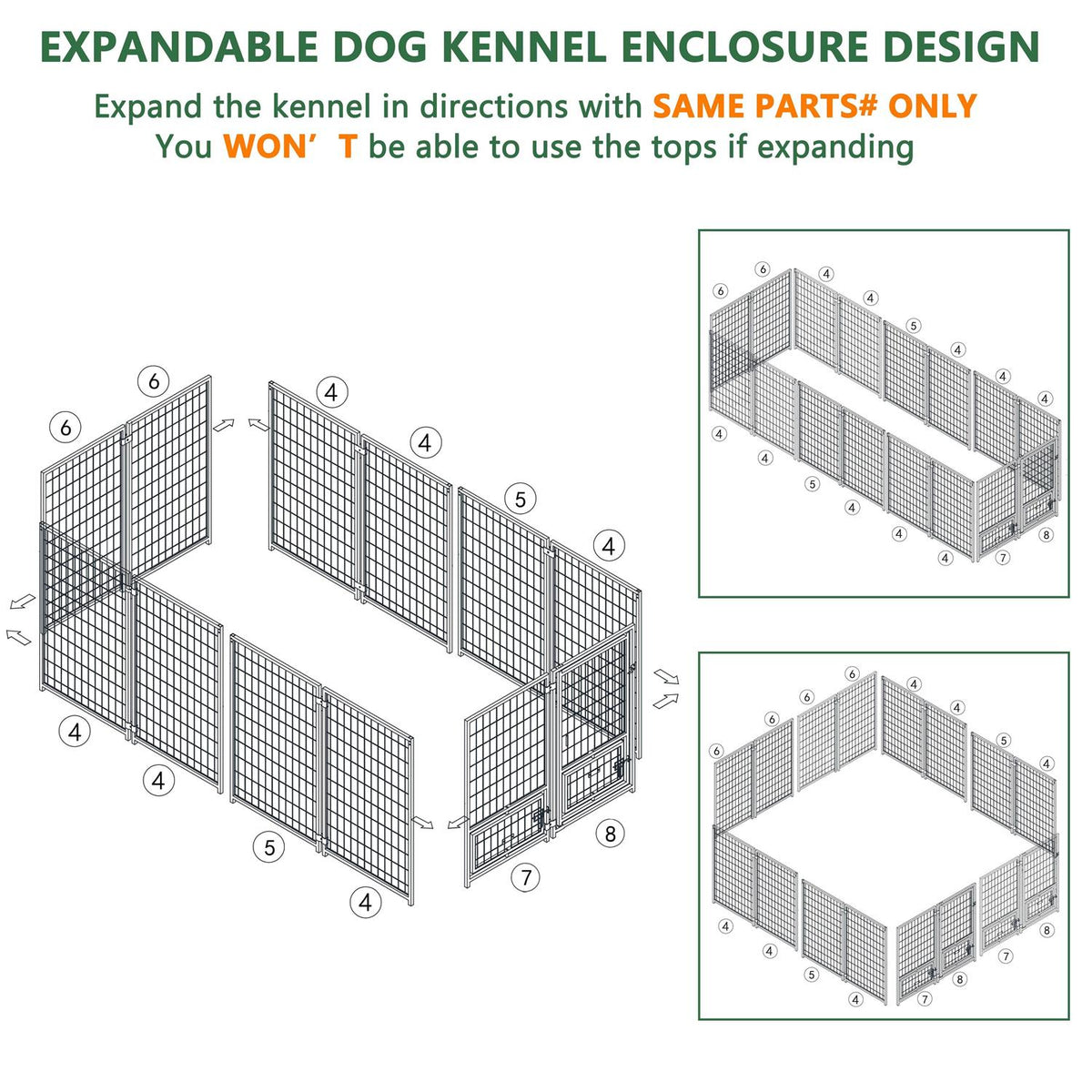 Outdoor Dog Kennel with Rotating Feeding Door and Cover A888300
