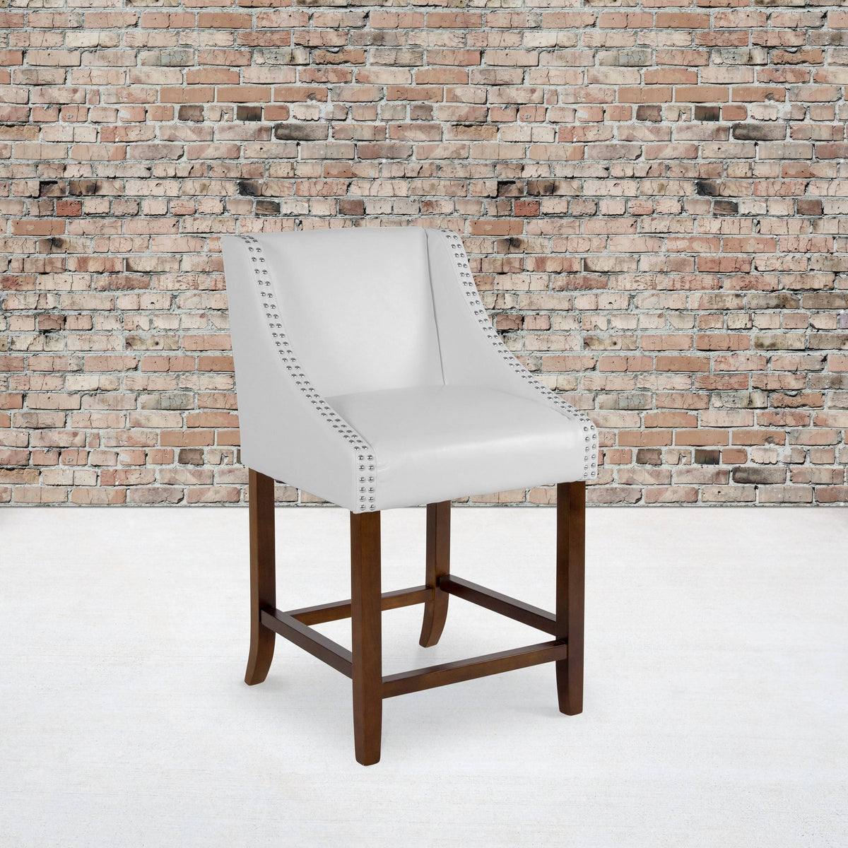 Light Grey Fabric Counter Height Stool B47730