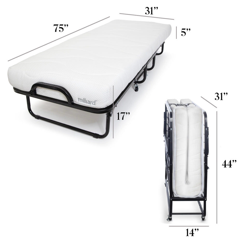 Cot Size Folding Bed with Memory Foam Mattress R683