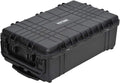 Portable Rolling Waterproof Hard Case with Wheels and Retractable Pull Handle, Black Y313