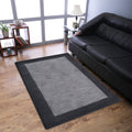 Hand Tufted Wool 9'x12' Charcoal Black Area Rug V107