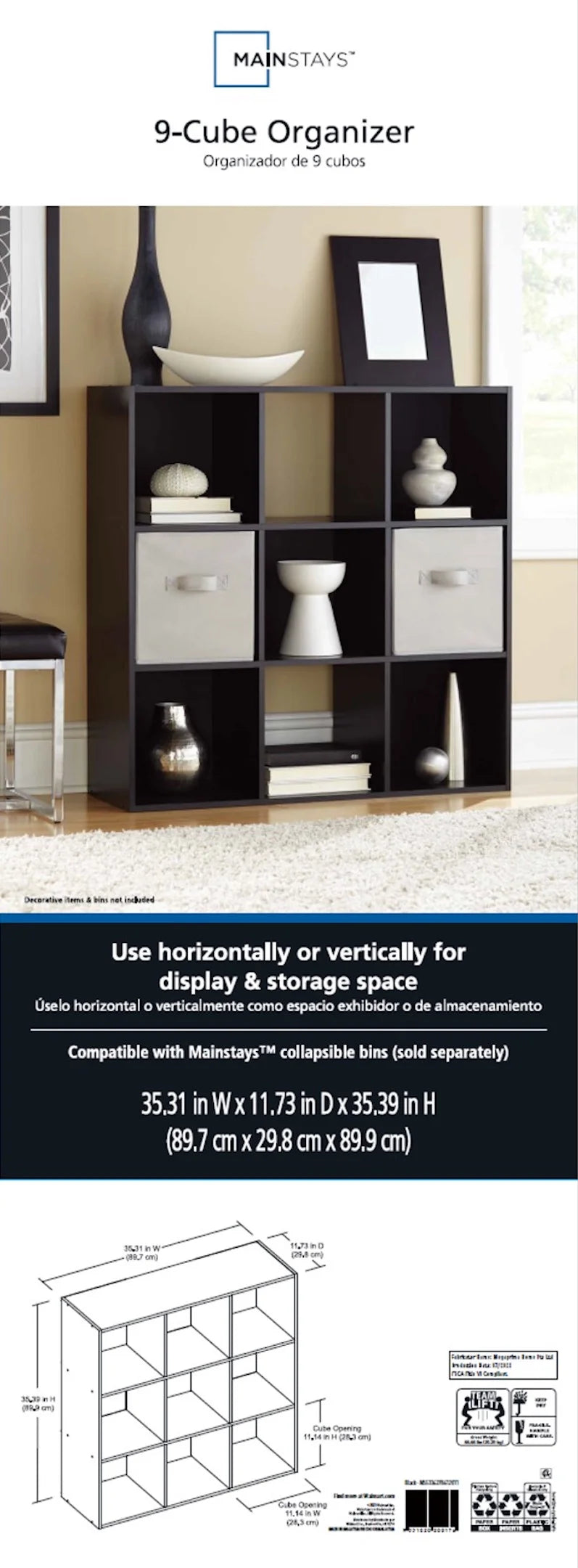 White 9-Cube Storage Organizer C4526