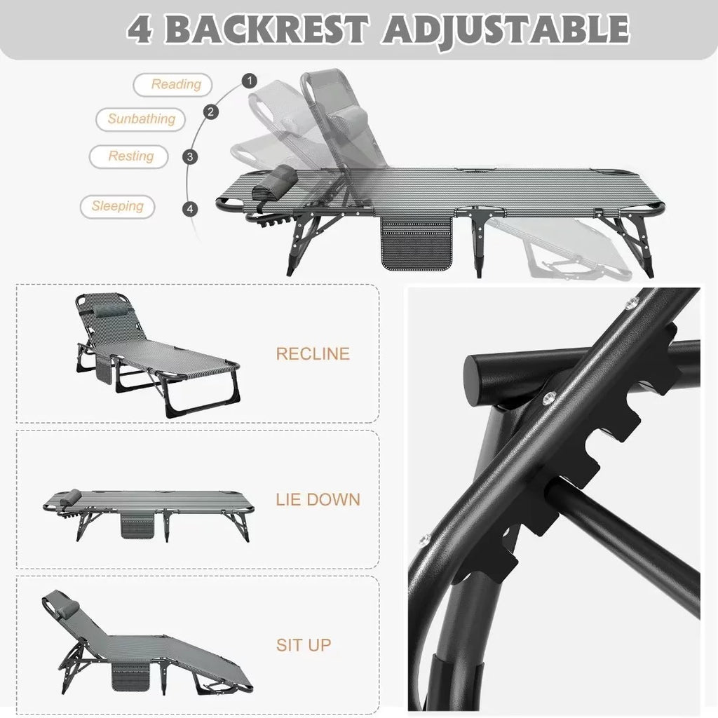 Folding Camping Cot with Mattress & Pillow I8129