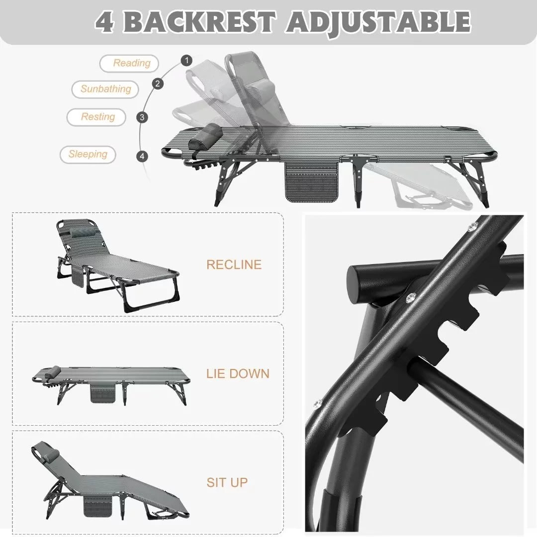 Folding Camping Cot with Mattress & Pillow I8129