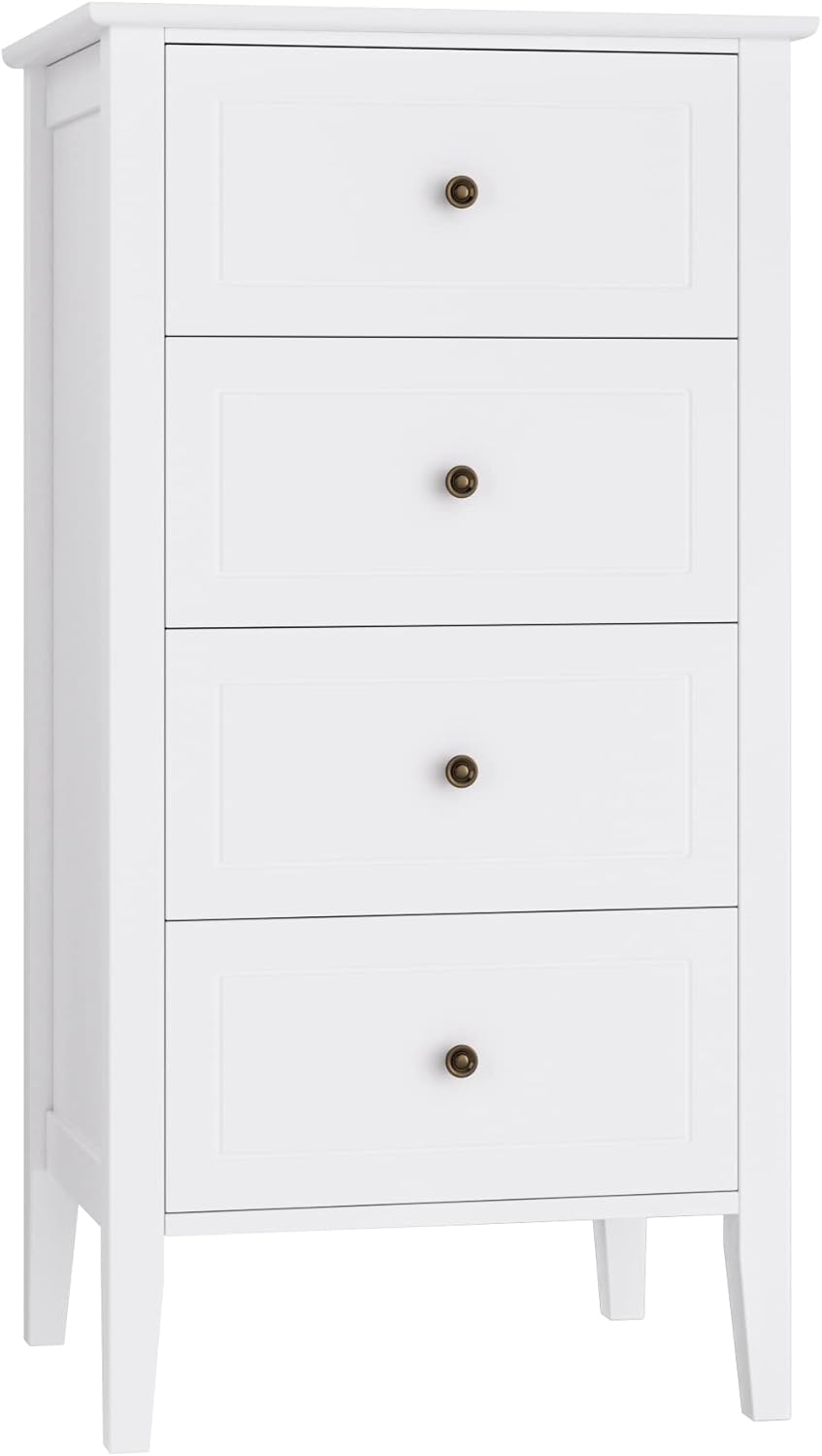 White 4 Drawer Wood Dresser V799399