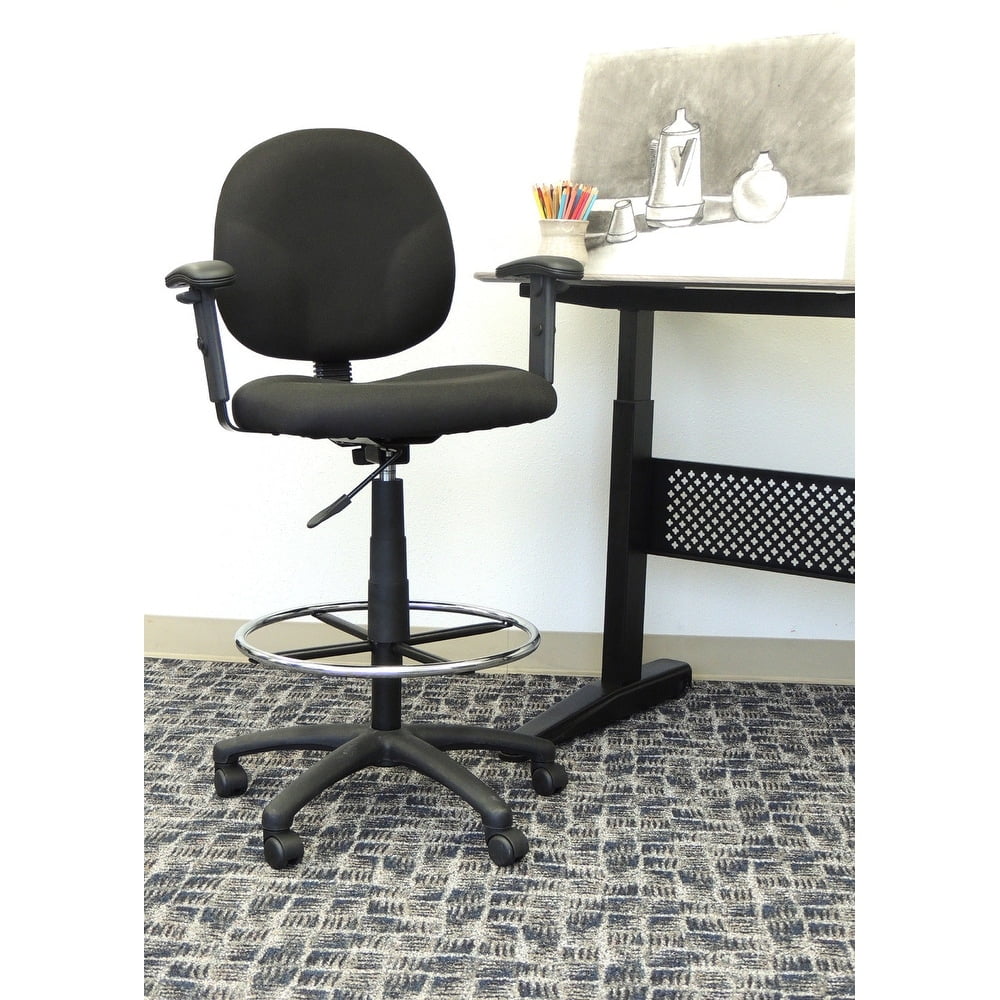 Black Adjustable Drafting Stool F78866