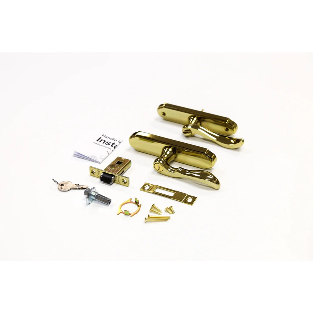 Bright Brass Mortise Handle With Key W30837