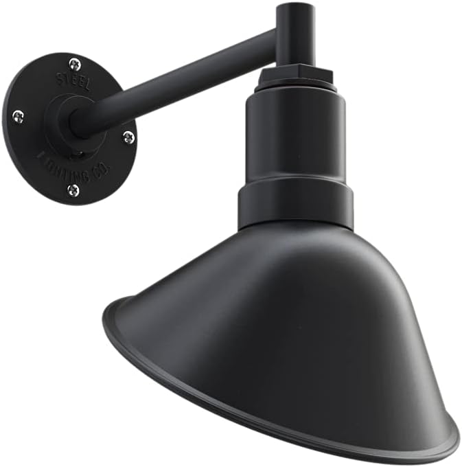 9 inch Dome 11 inch Straight Arm Matte Black Sign Light J811
