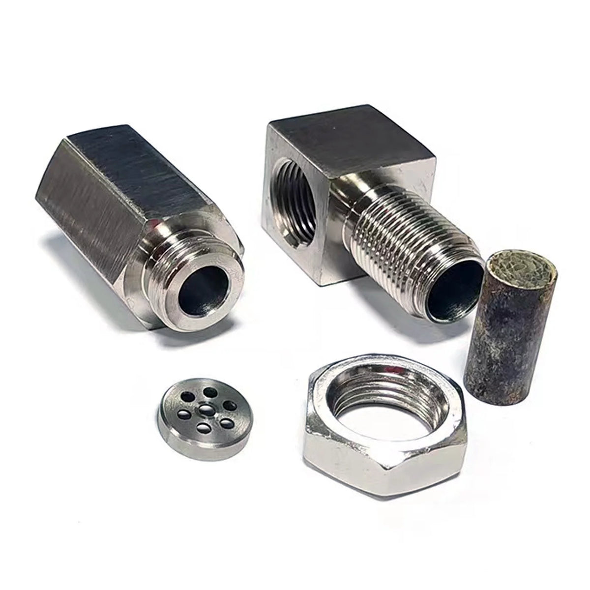 5 Pcs M18x1.5 90-Degree 304 Stainless Steel 02 Sensor Adapter I629580