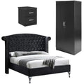 3-Piece Full Bed Armoire Wardrobe Cabinet and Nightstand L198