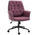 Mid-Back Tufted Linen Fabric Office Task Chair with Arms U74615