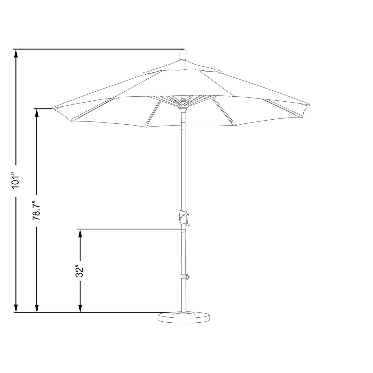 9 ft. Aluminum Push Button Tilt Olefin Market Umbrella, Red H168