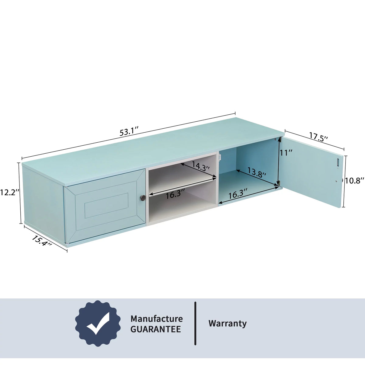 Beige Floating Wall Mounted TV Stand with Storage Cabinets T62758