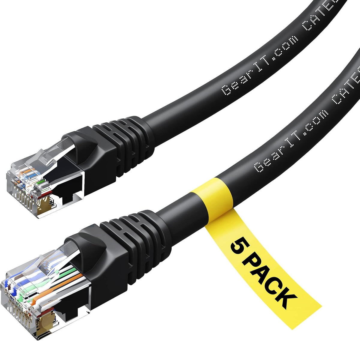 100-Pack Cat 6 Snagless Patch Ethernet Cable 3 Feet Black A5103
