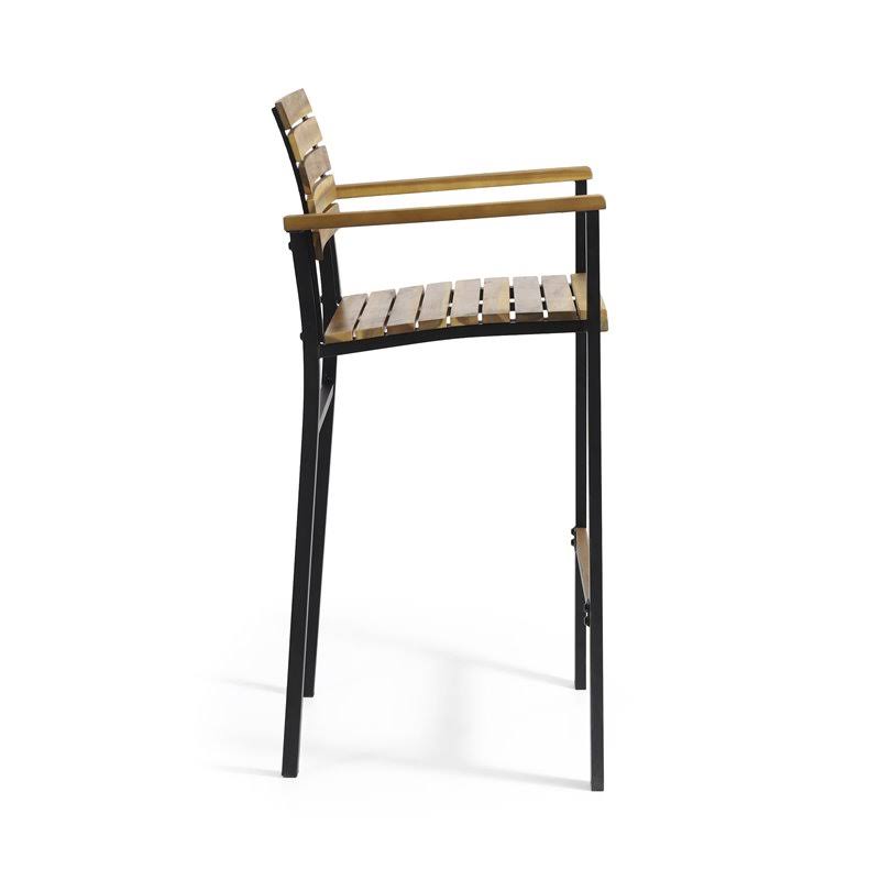 Acacia Wood Barstool Set of 4 U432476