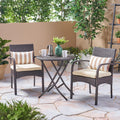 3-Piece Outdoor Wicker Fabric Bistro Set D1303