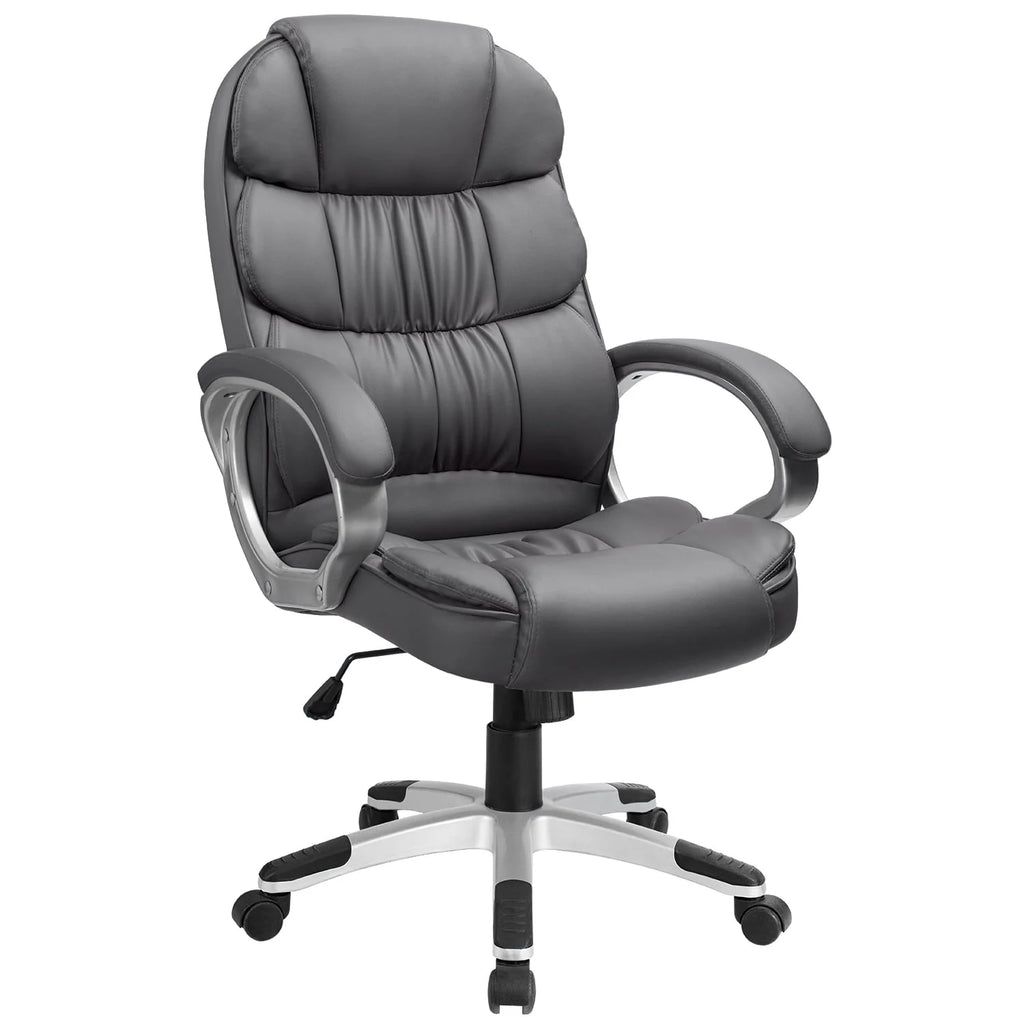 Black Faux Leather Executive Office Chair with Armrests I6172