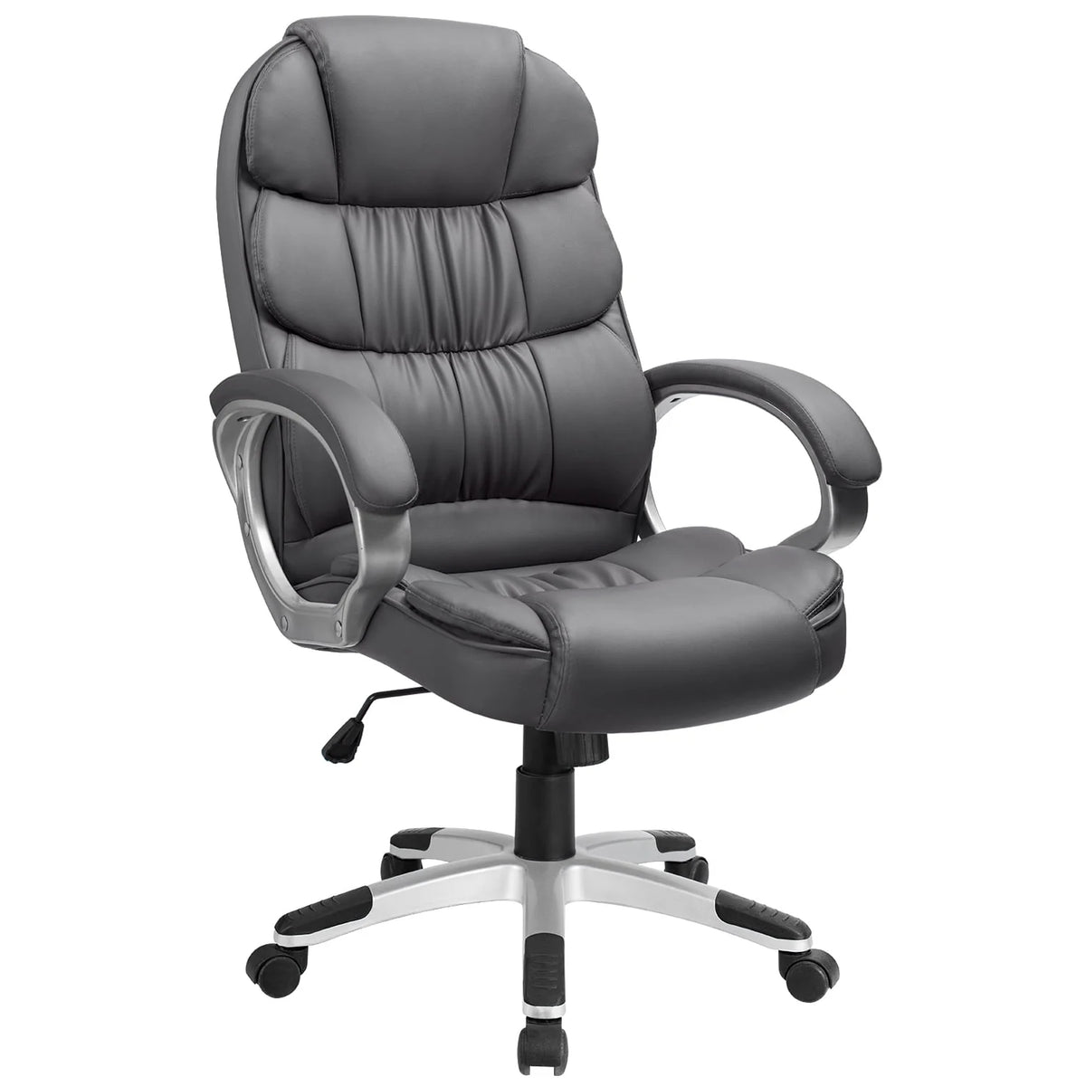 Black Faux Leather Executive Office Chair with Armrests I6172