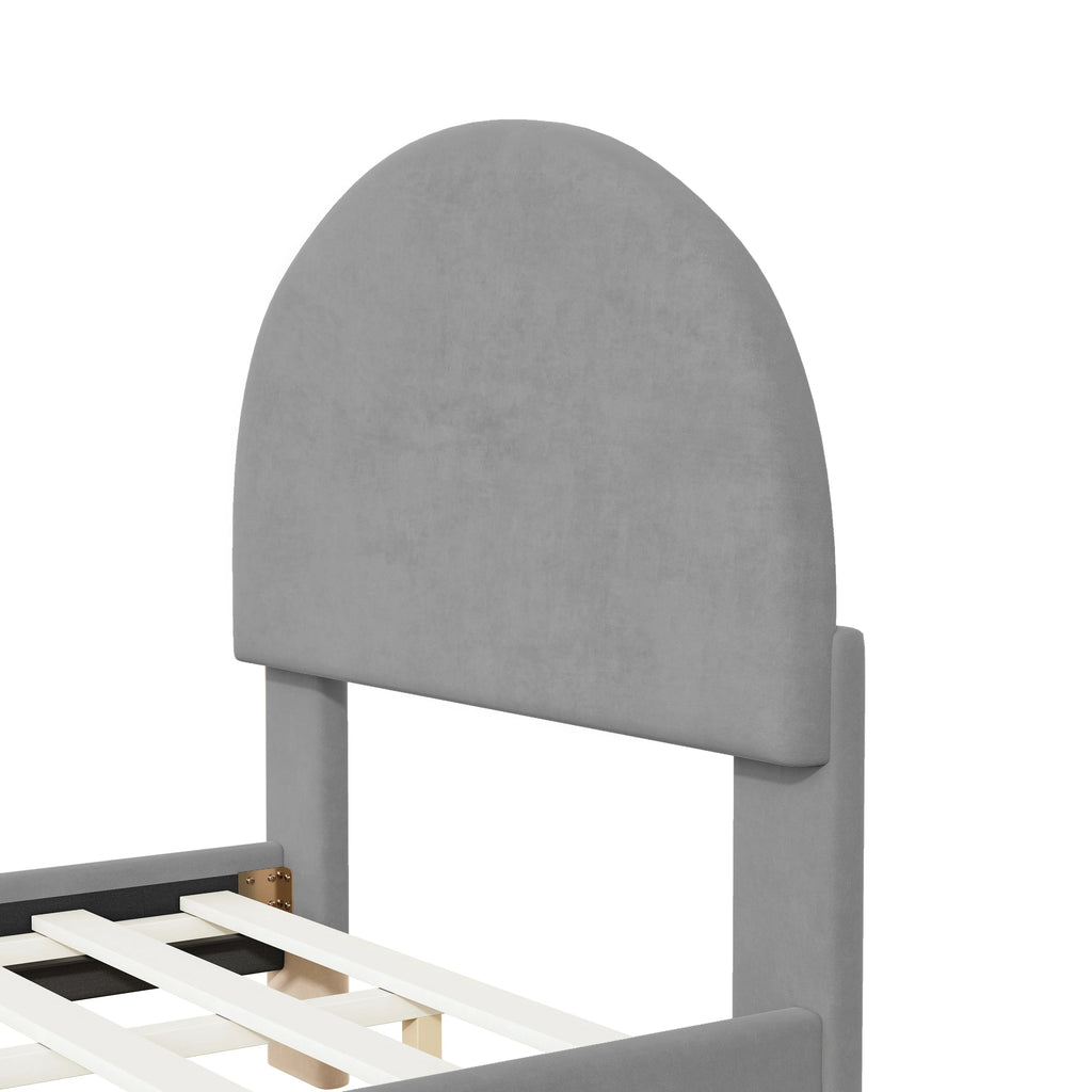 Twin Size Velvet Platform Bed Z90633