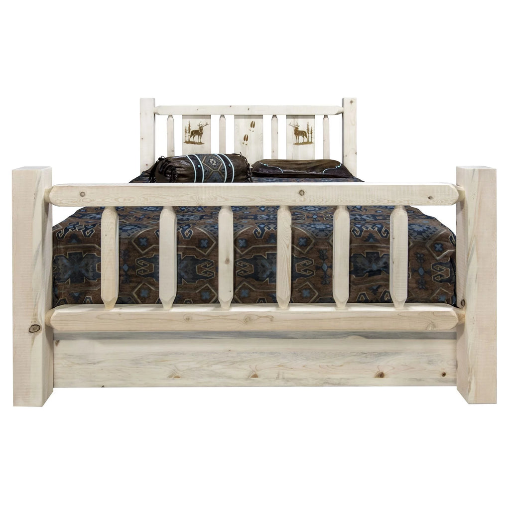Natural Pine Wood Twin Storage Bed J12954