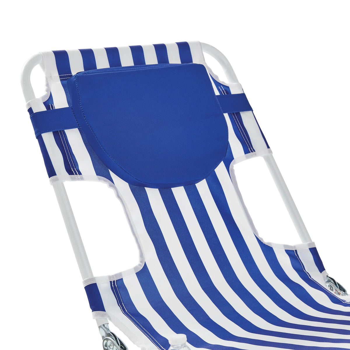Blue & White Stripe Folding Beach Lounger 2-Pack B795