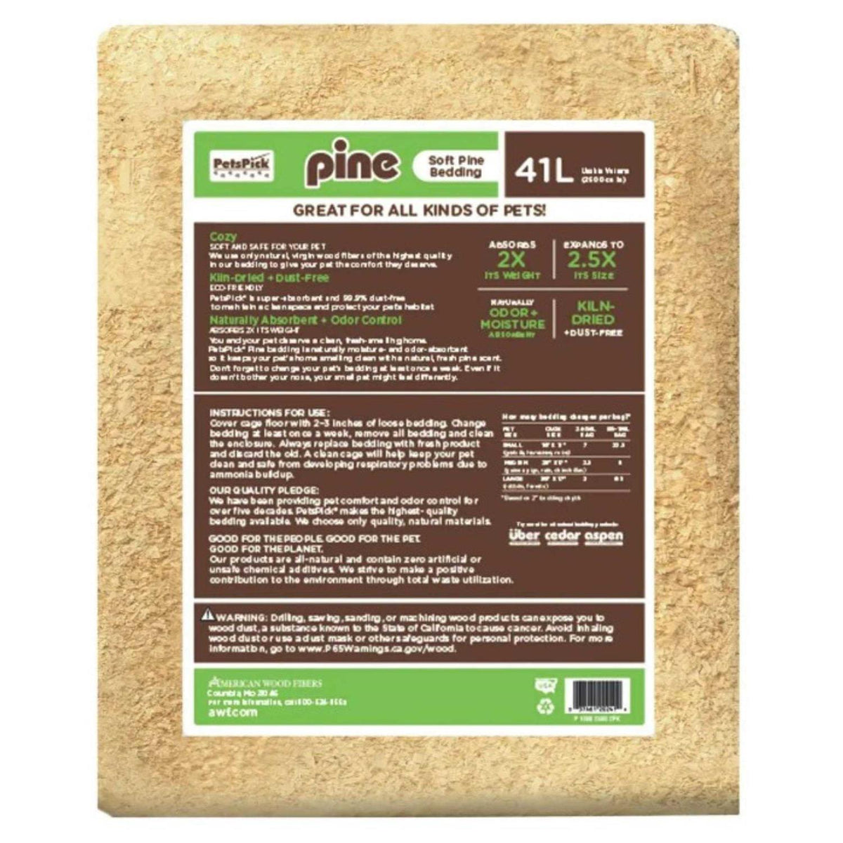 Kiln Dried Soft Pine Bedding for Small Pets C49340