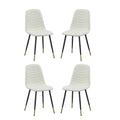 White Velvet Tufted Dining Chairs Set of 4 T934