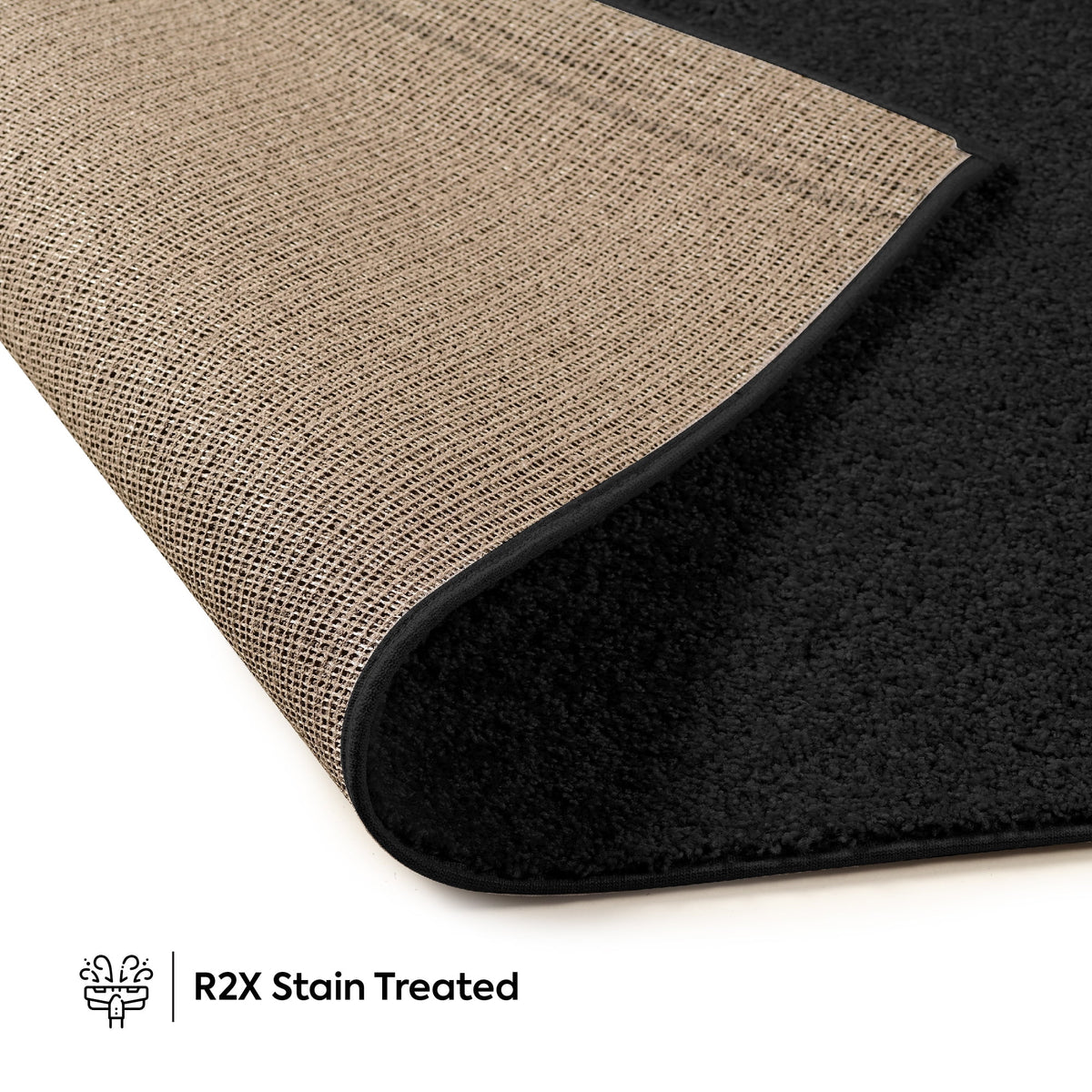 Black 2' x 4' Solid Color Rug S4741