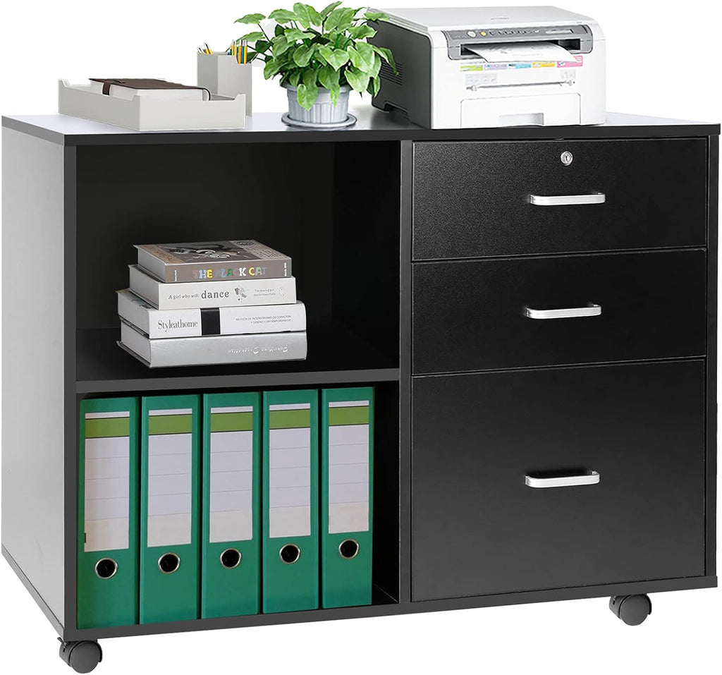 White 3 Drawer File Cabinet with Lock K5729