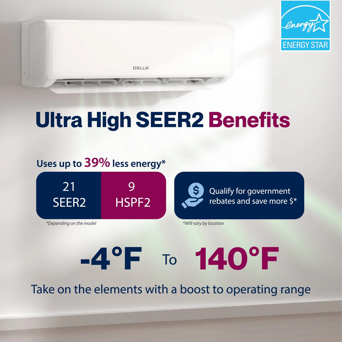 18000 BTU Wifi Enabled Mini Split Air Conditioner & Heater T751