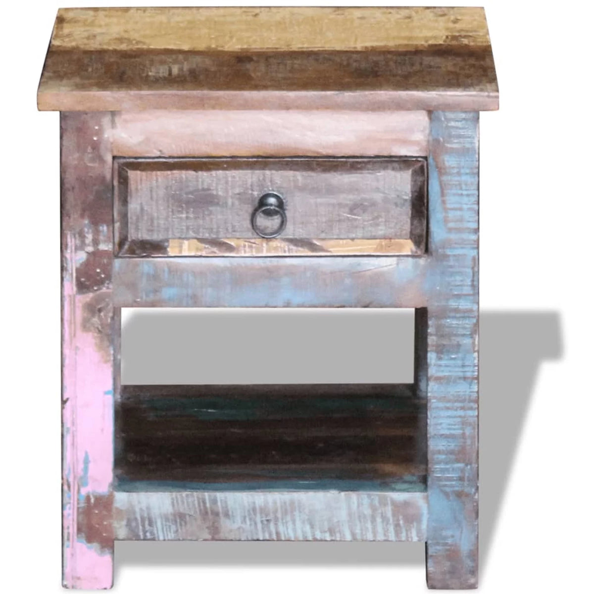 Solid Reclaimed Wood Side Table with 1 Drawer Z71126