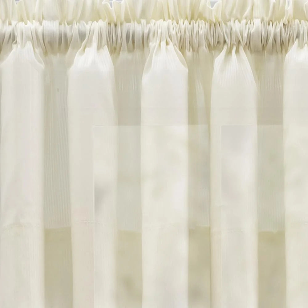 Tailored Curtain Panel Pair with Ties 80" x 54" Natural L6851
