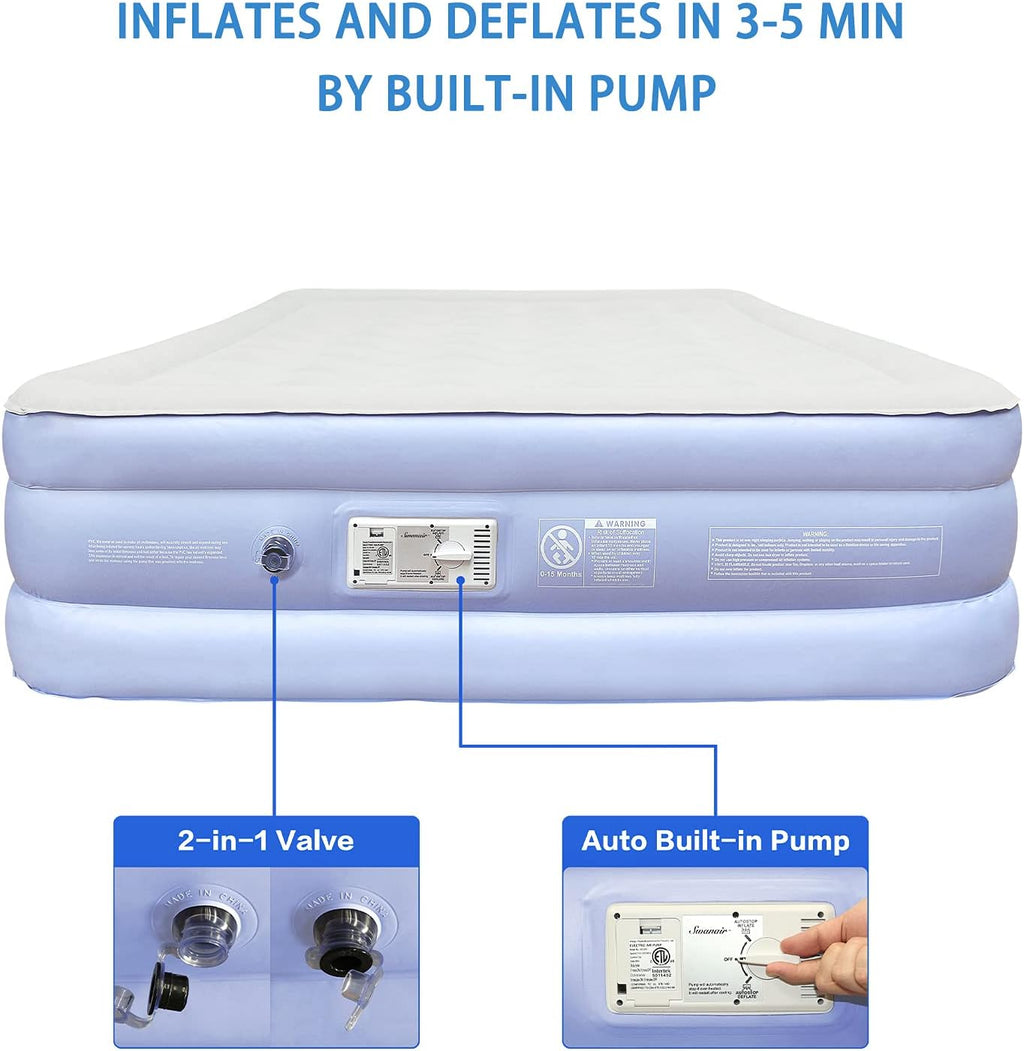 Queen 18 Raised Air Mattress with Built-in Pump V563621