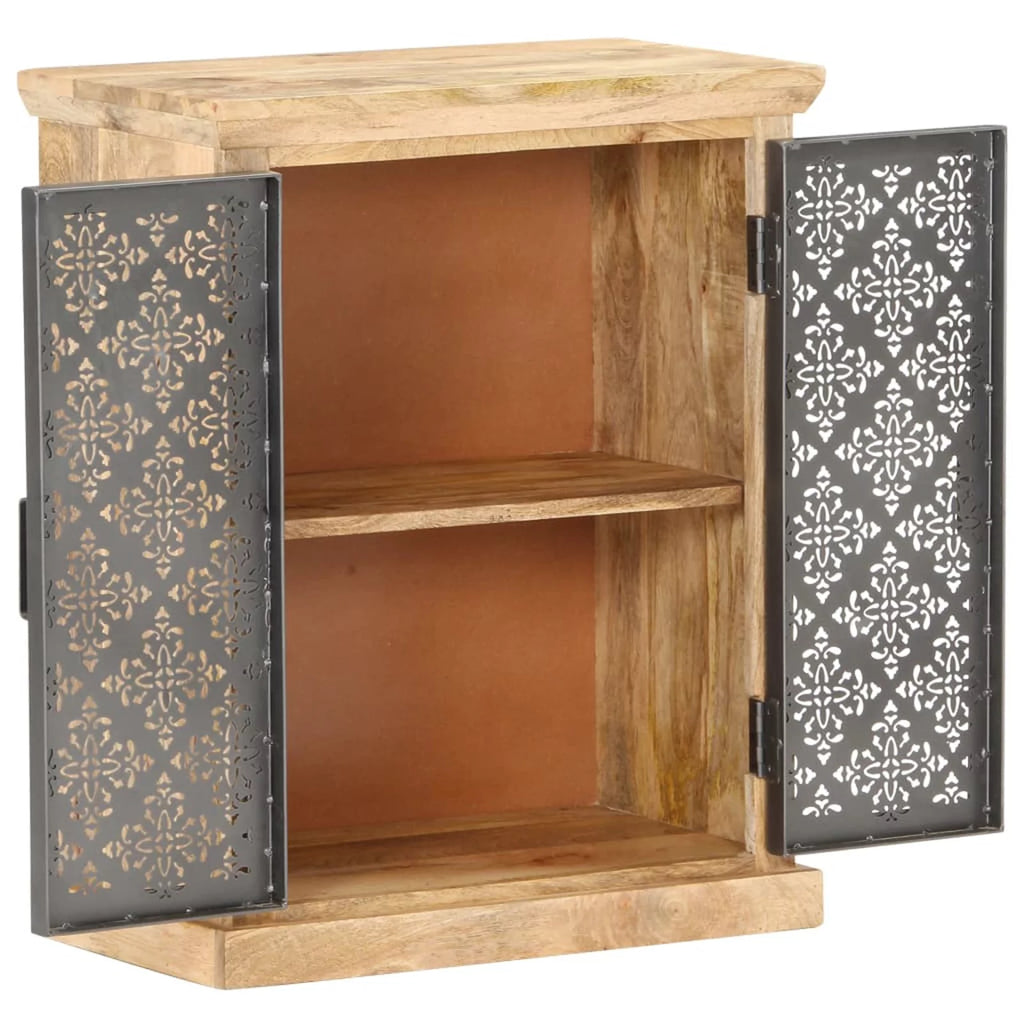 Solid Mango Wood Sideboard with Steel Doors L24373