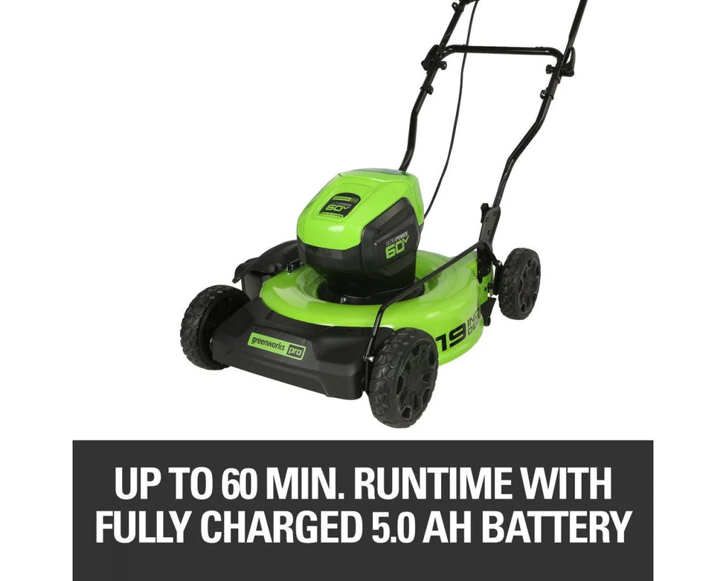 60V 19 Cordless Battery Push Lawn Mower with 5.0Ah Battery & Charger I4703