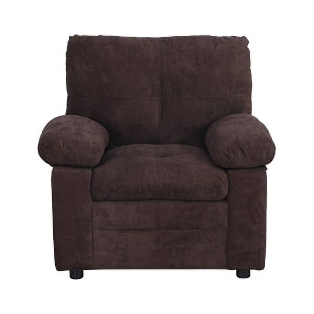 Brown Linen Living Room Chair Set of 2 S7541