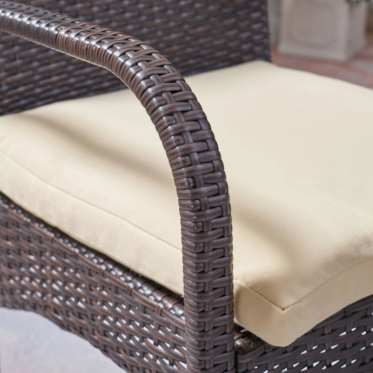 3-Piece Outdoor Wicker Fabric Bistro Set D1303